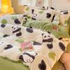 Thickened Milk Fleece Four-Piece Set Cartoon Coral Fleece Quilt Cover Fleece Bedding Flannel Sheets