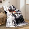 Flowing white fabric, vibrant violin, and bold red lips on marble. for all seasons blanket lunch break throw gift