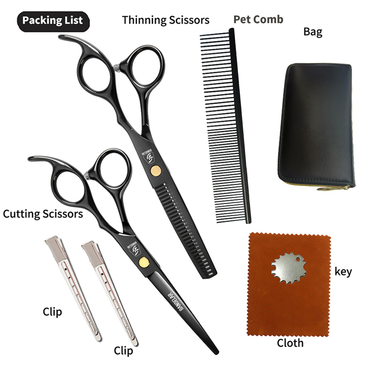 Sangelar 6 дюймов Набор для стрижки волос Профессиональный набор парикмахерских ножниц — фото 10