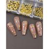 12 Grids Gold Moon Star Metallic Nail Charms 3D Y2K Jewelry Rhinestones Steel Ball Nail Art Decoration Manicure Supply Diy Nail Supplies