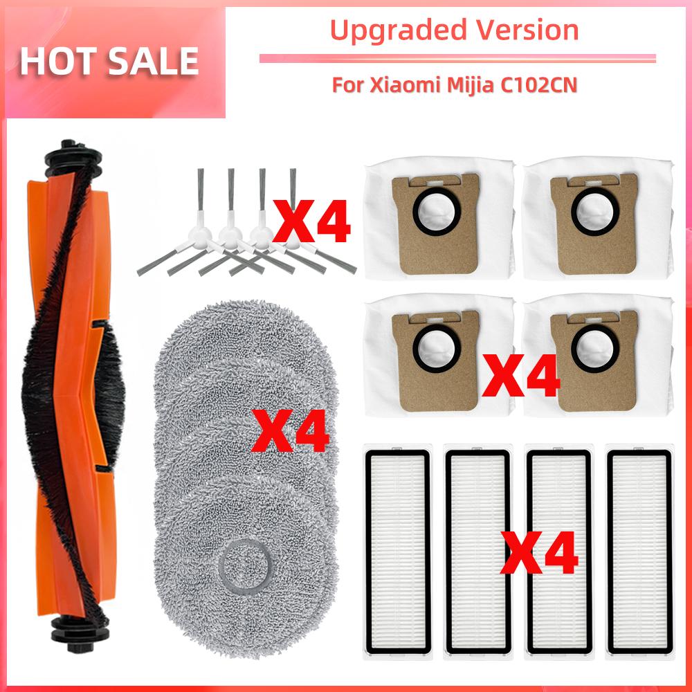 Compatible for Xiaomi C102CN Robot Cleaner  Replacement Main Side Brush Hepa Filter Mop Pad Dust Bag Spare Parts Accessories
