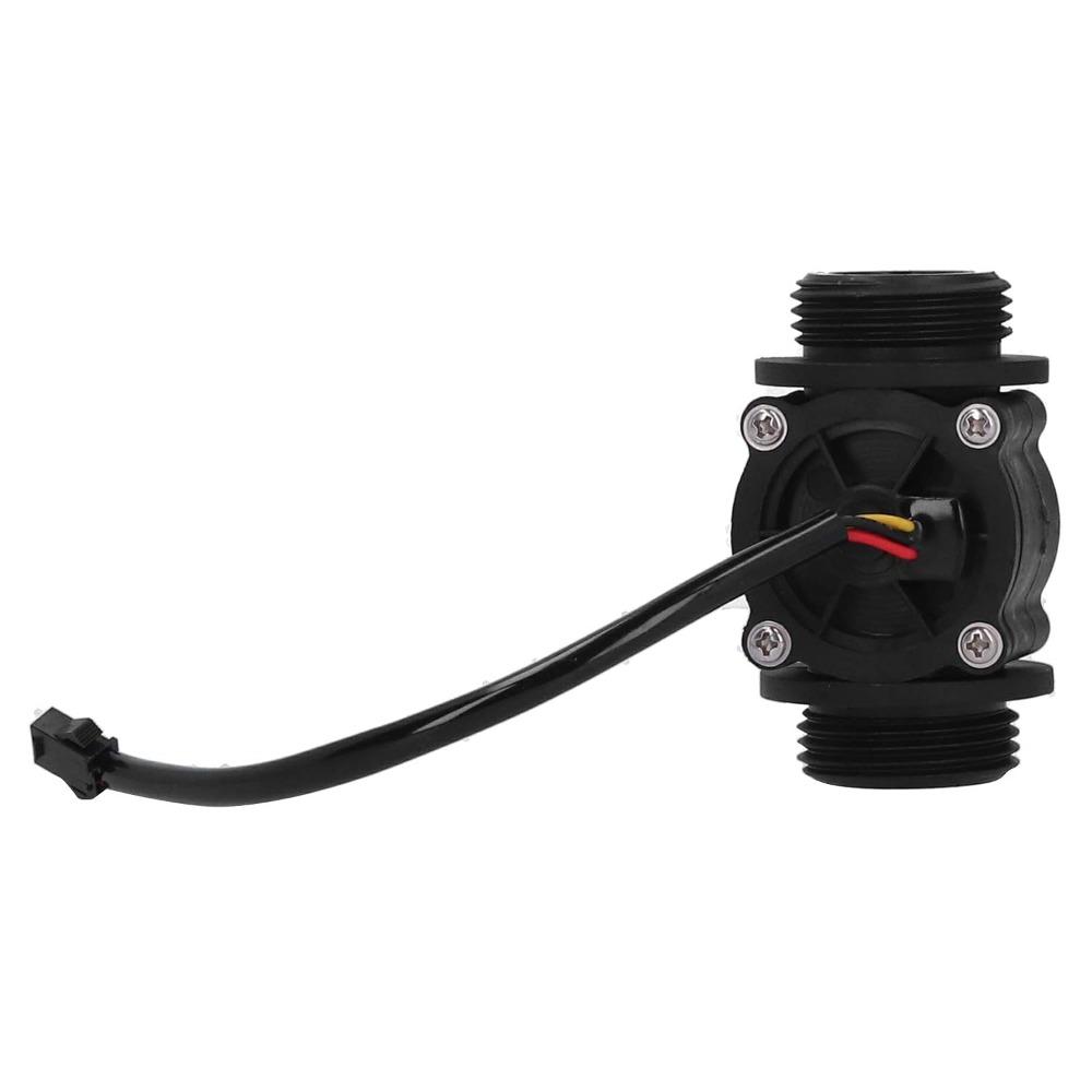 Black Hall Flowmeter Plastic Flow Meter Sensor Flow Measuring Device Water Heater Equipment