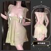 Sexy underwear, sexy mesh lace, hollowed-out suspender skirt, creamy backless, pure desire tulle abstinence skirt