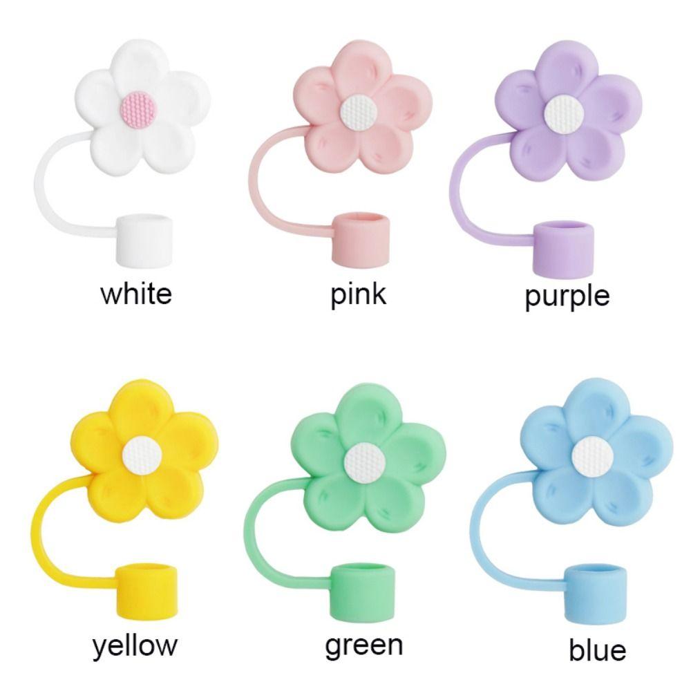 Flower Shape Silicone Straw Covers Soft Straw Cover Cap Straw Tips Cover  for Tumblers