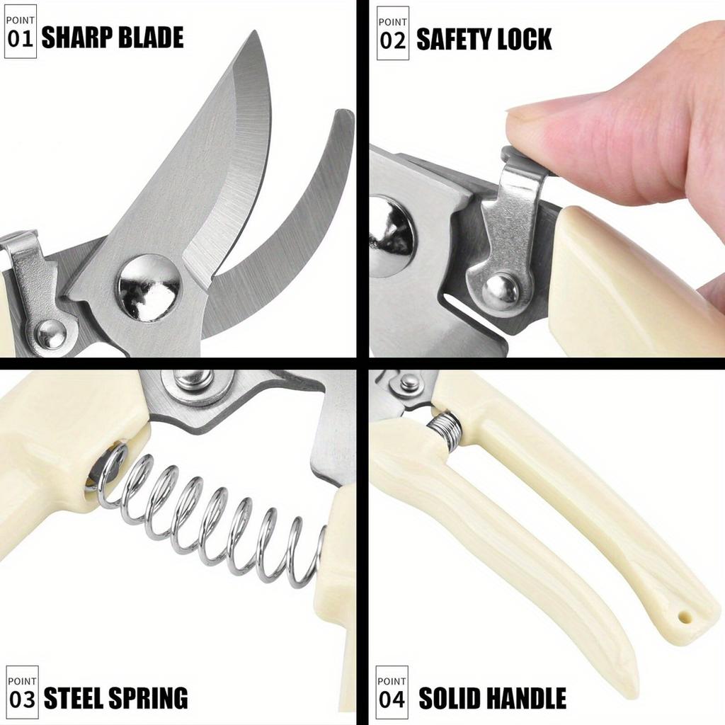 1pc/2pcs Garden Pruning Shears Set Sharp Blades For Cutting Flowers, Trimming Plants, Bonsai & Fruits Picking