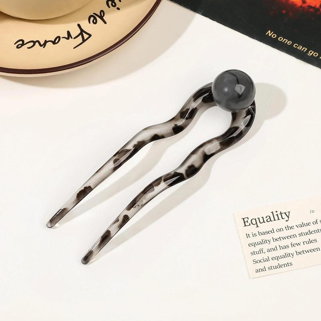 U-förmige Essigsäure-Haarnadel Einfache Perlen Haarstab Frauen Mädchen Farbige U-förmige Unregelmäßige Haarnadel Schmuck Styling Accessoires