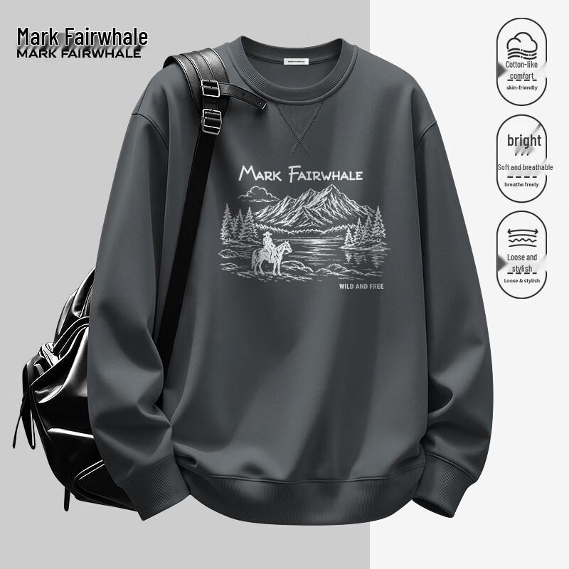 Mark Fairwhale Men's Oversized Graphic Pullover Sweatshirt