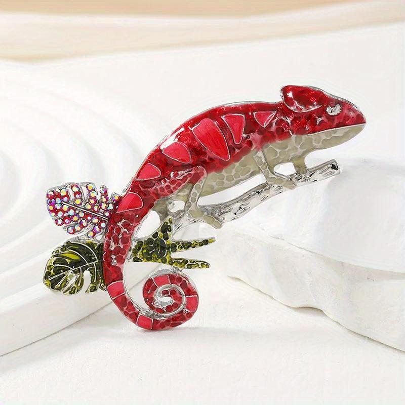 SKEDS Classic Women Men Vintage Crystal Lizard Badges Brooch Fashion Baroque Boutique Shining Pin For Ladies's Clothing Coat