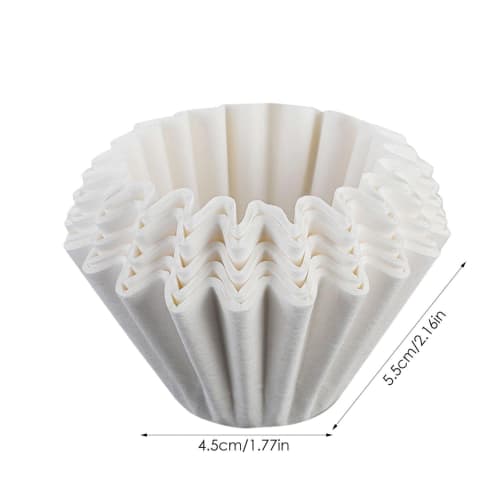 50-Count Basket-Style Paper Coffee Filters, 45mm Diameter, for 1-4 Cups, Original Wave-Shaped Filters, Disposable Paper Coffee Filters, Home Basket Co