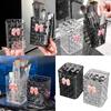 Rattan Woven Textured Pencil Cup Desktop Pen Organizers Space Saving Desktop Pen Organizers Makeup Brush Storage Box