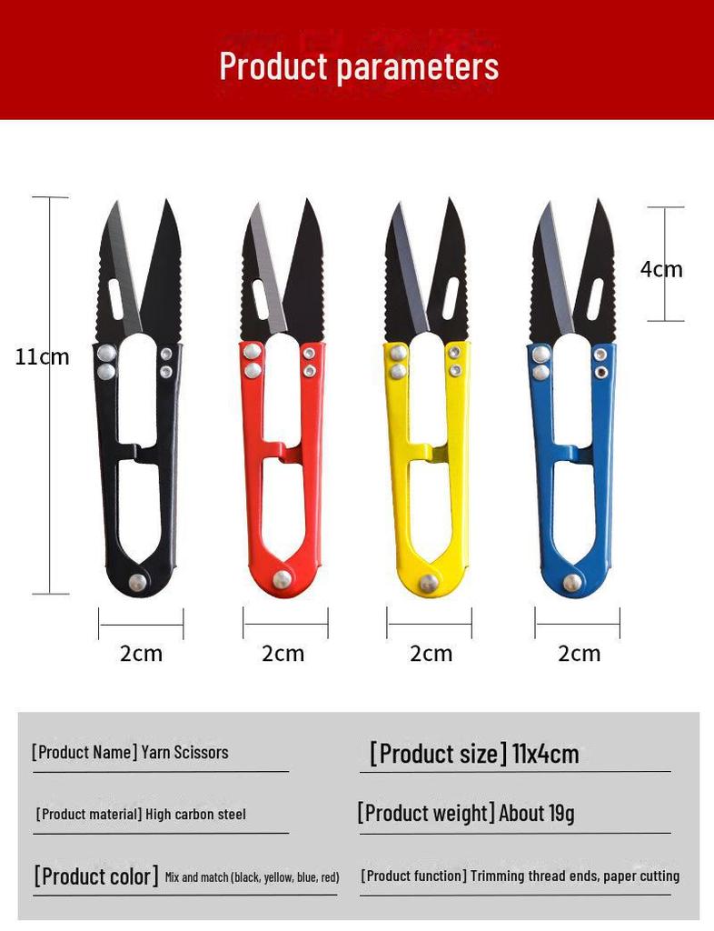 Nůžky na přízi a nit ve tvaru U: Ideální pro šití, křížkovou výšivku, vyšívání, rybářský vlasec a květinové aranžování.