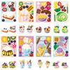 8 Photos/set of Dessert Cake Graffiti Stickers Cartoon Cute Children Reward Puzzle DIY Early Education Puzzle Stickers