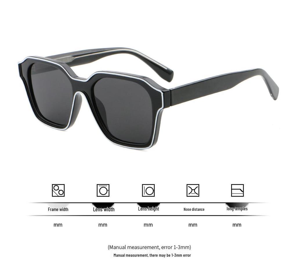 Stylish Sunglasses 8809 with Propionate Temple Inserts for Men & Women - European & American High-End Sun Protection