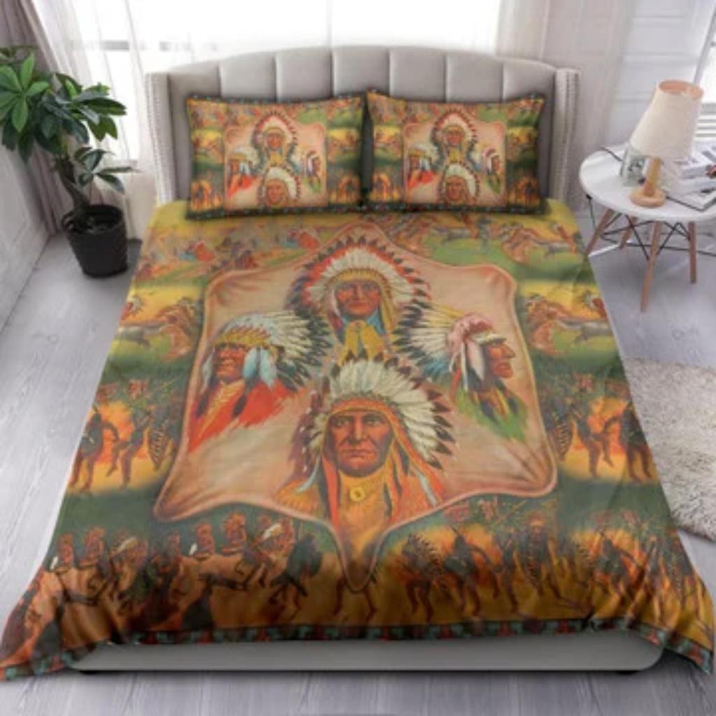 Home Textiles Tmarc Tee Native American Buffalo Pattern Bedding Sets Quilt Cover Set