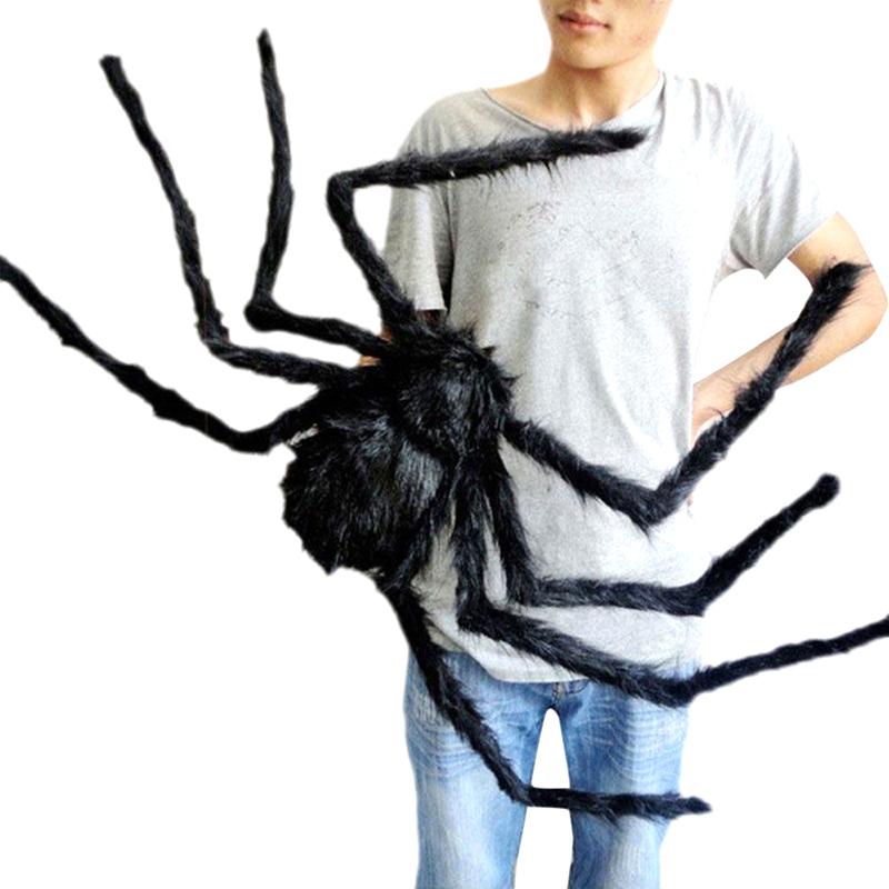 Halloween Große Plüschspinne Horror Halloween Dekoration Party Requisite Outdoor Riesenspinne Deko Kammer Streich Schwarze Spinne