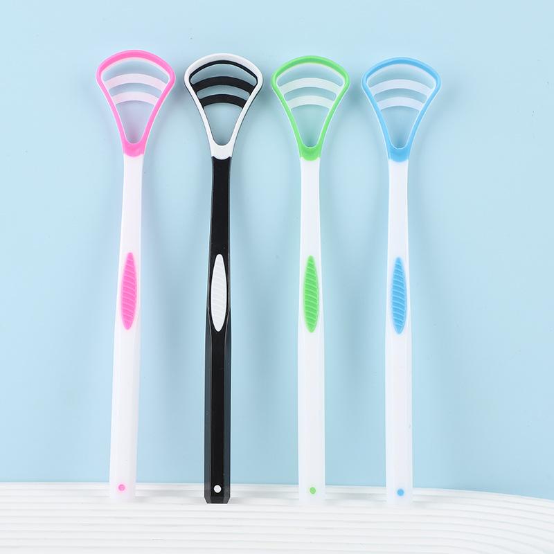 1Pcs Silicone Tongue Scraper Ergonomic Handle Double-Sided Fresher Breath Tongue Cleaner Oral Hygiene Tool