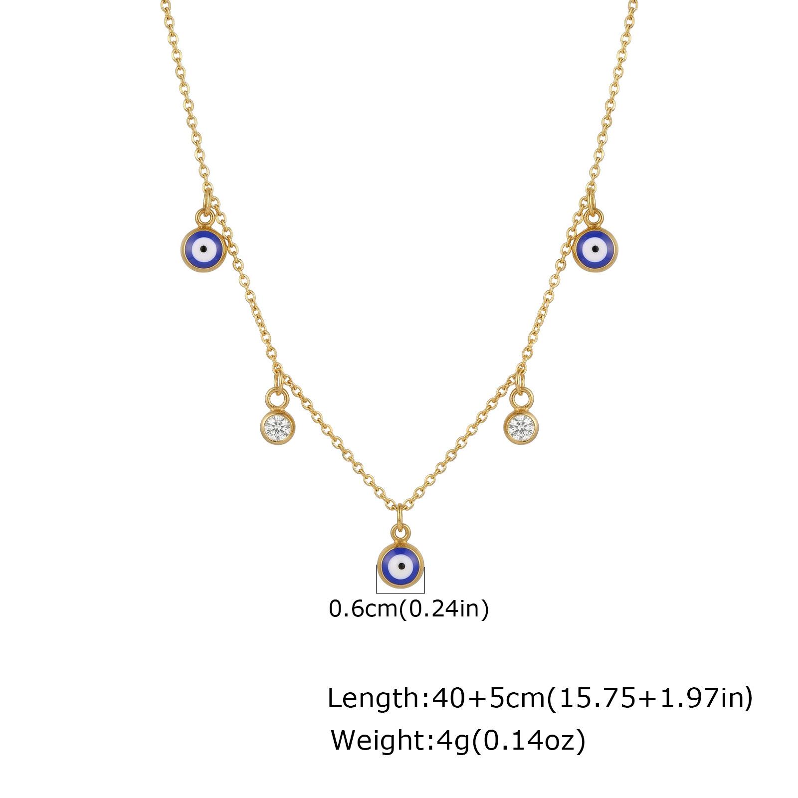 Devil S Eye Vintage Stainless Steel Women S Jewelry 18K Gold Plated Copper Evil Eye Necklace 2583