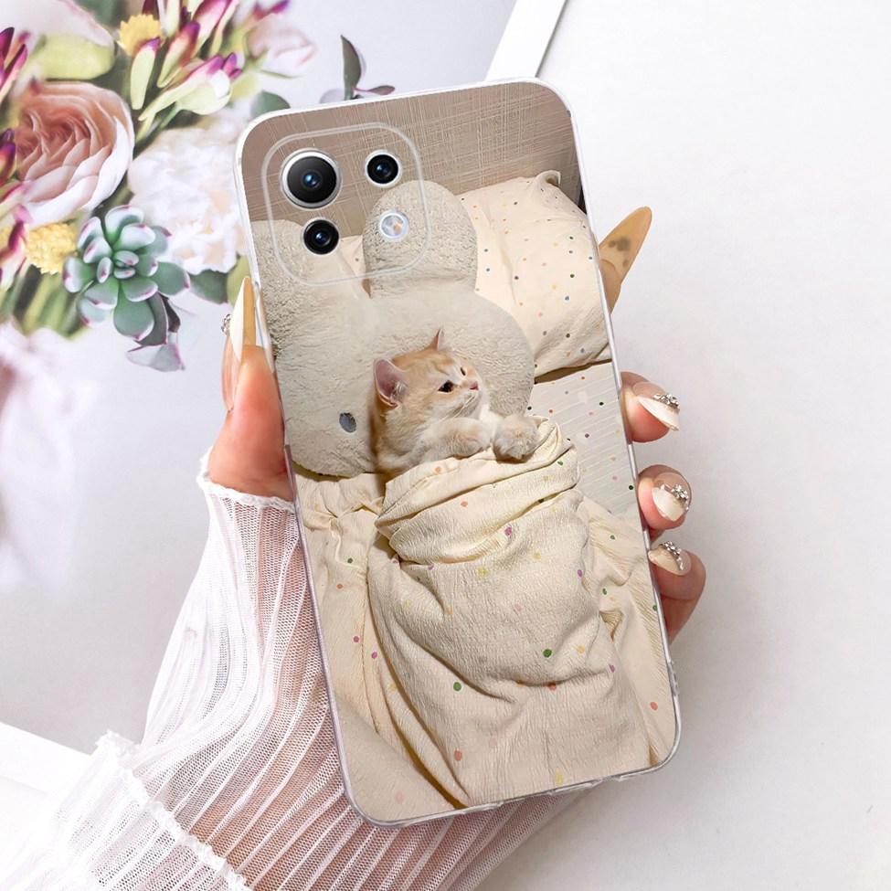 Clear Casing For Xiaomi Mi 11 Lite 4G Cover For Xiaomi Mi 11 Lite 5G Case Cute Cat Fashion Butterfly Funny Painted