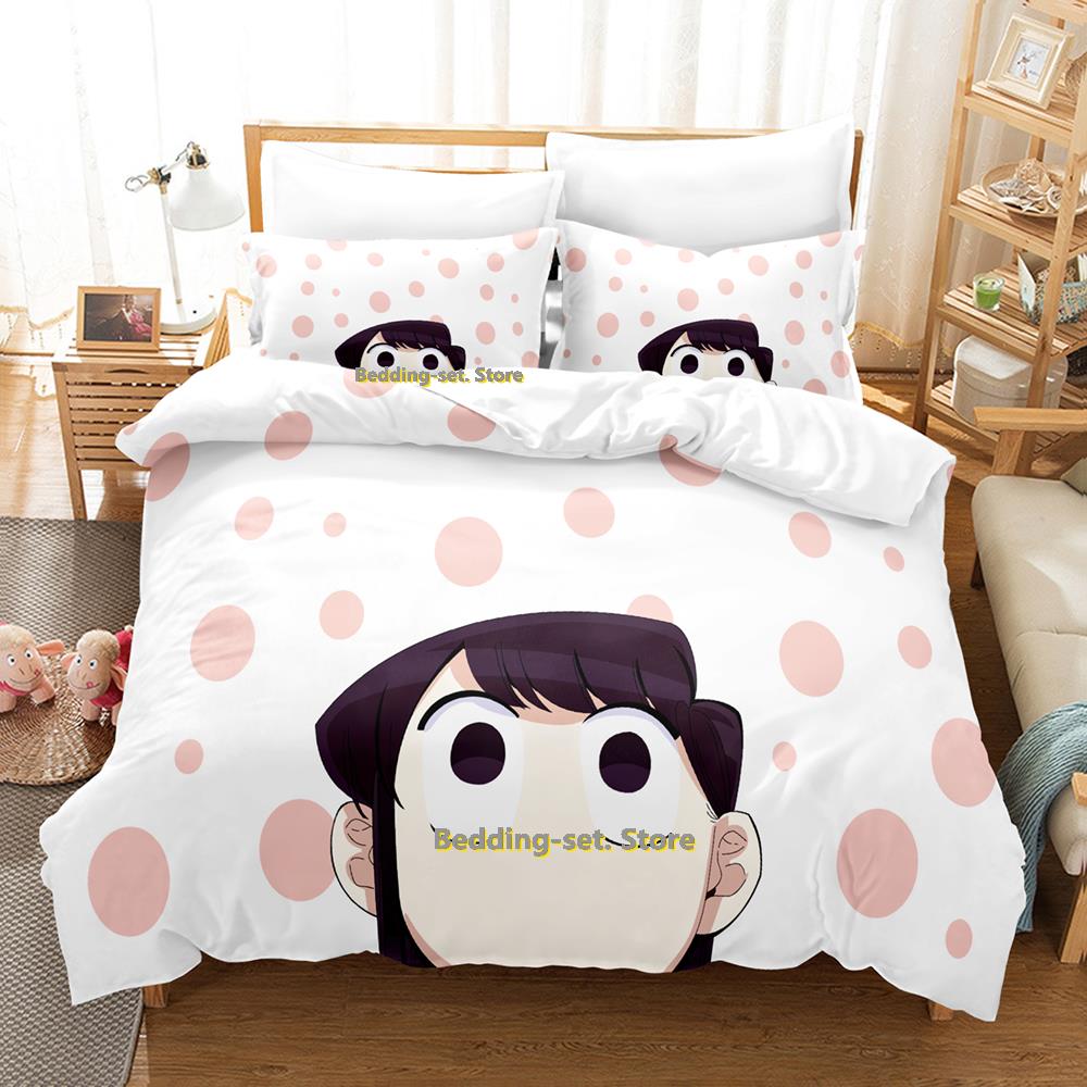 New Komi Can't Comunicate Beding Set Carton Anime thre-piece set Adult People Kid Bedrom durable Quality Duvetcover Sets 3D Kawai Young Girls bed