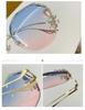 2025 Fashion Rimless Sunglasses with Rhinestone Diamond Inlay