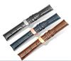 Durable Black Brown Blue Genuine Leather Watchband 18 19 20 21 22mm Curved End Deployant Buckle Calfskin Strap For Brands Watch