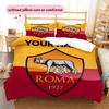 Nome Personalizzato, Fantasia AS Roma Biancheria da Letto Decorazione Casa Regalo di Compleanno ( 1 copripiumino + 2 federe, senza imbottitura),merchandising per fan.