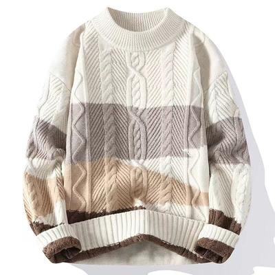 New Autumn And Winter Thick Warm Sweater Slim Fit Men'S Sweater Men'S Multi-Color Pullover Knitted Sweater