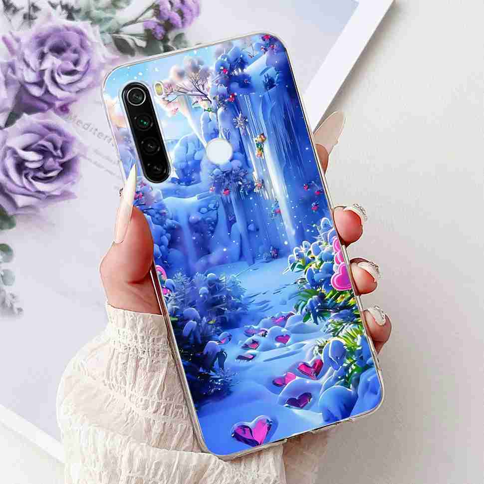 For Xiaomi Redmi Note 8 Case Vintage Dragon Luxury Flower Soft Silicone TPU Cover For Redmi Note8 Note 8T Phone Cases Shockproof