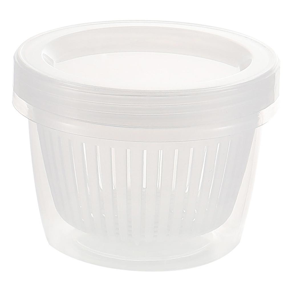 Fridge Scallion Box Round Draining Plastic with Sealing Lid Scallion Storage Container for Ginger