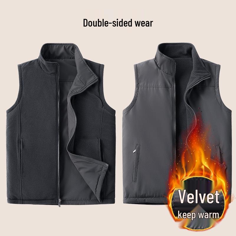 Men's and Women's Double-Sided Fleece Vest: Thickened, Warm Waistcoat for Autumn and Winter Outdoor Sports
