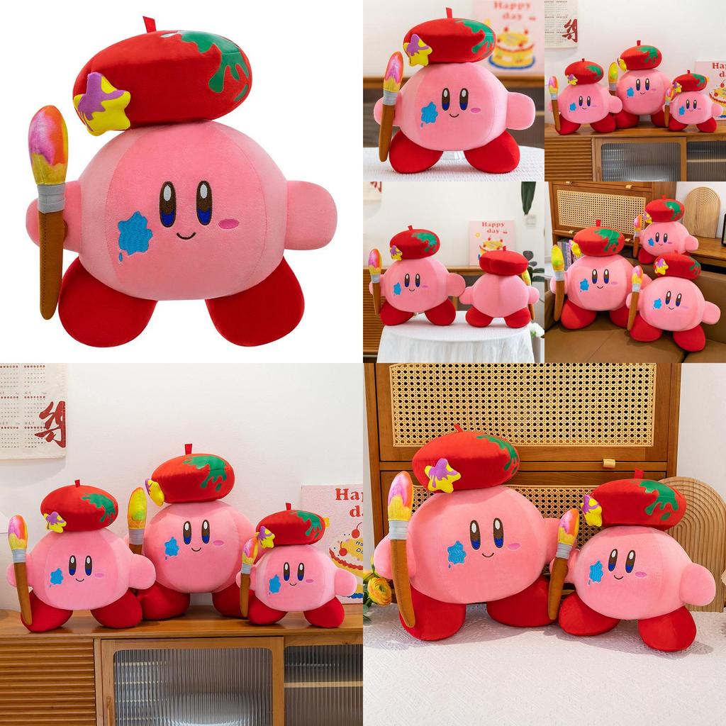 Painter Kirby Plush Toy With Pp Cotton Filling For Collectors And Gift Enthusiasts
