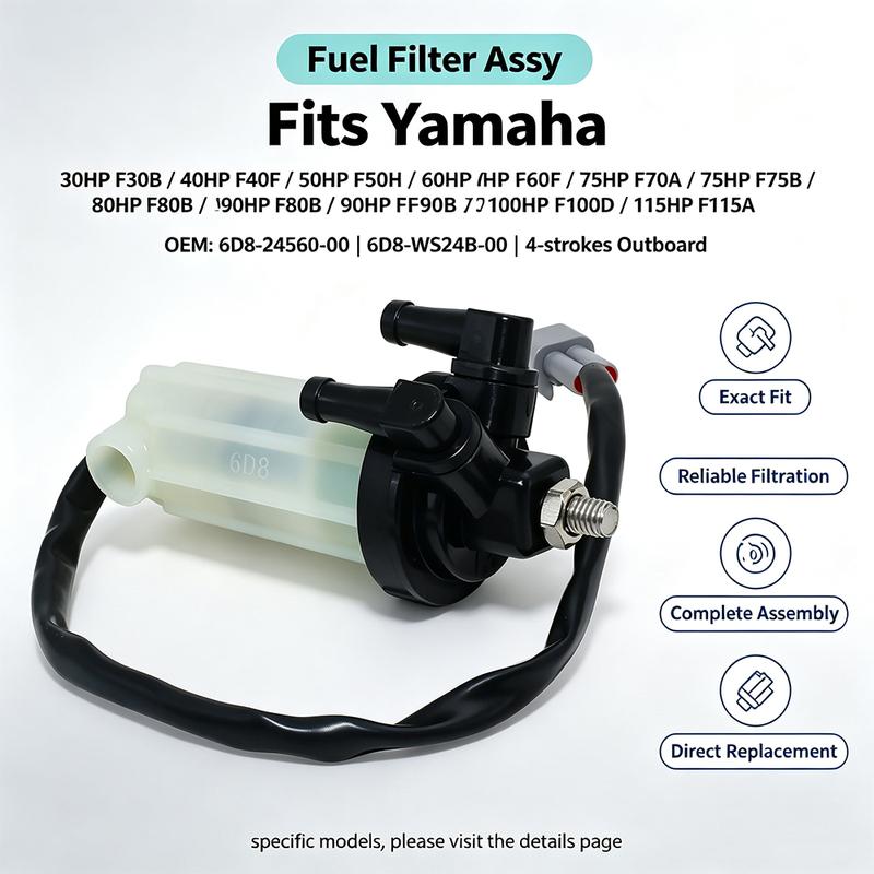 Fuel Filter Assembly For Yamaha F40F F40G F40D 30HP F30 F30B 40HP F40 F50 F50F T50 FT50J 50HP F50 F50H FT50G EHTL 6D8-24469-00