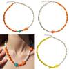Playful Clownfish Pendant On A Delicate Beaded Chain Stylish Clownfish Necklace on Wax Rope Delicate Neckchain Jewelry