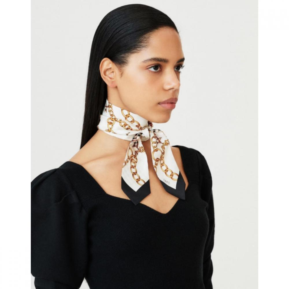 Daks Petite Silk Scarf Chain Print Beige Dcsc6f821i2 Single option