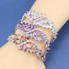 Luxury Italian Charm Bracelet Colorful Zircon   Fine Jewelry Women/Girls Fashion Dress Accessories For You Gift
