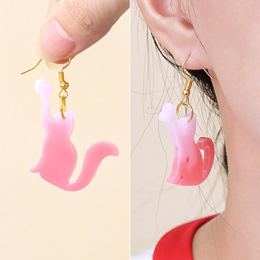 Handmade Epoxy Resin Moulds Cats Earrings Silicone Moulds Animal Molds Pendant Moulds with Hole Jewelry Making Molds