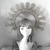 Diadema KC Halo Lolita Gotica Fatto a Mano Fascia Corona Dea del Sole Retrò Accessori per Capelli
