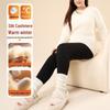 Plus Size Women's High Waist Fleece-Lined Cashmere Pants for Autumn/Winter