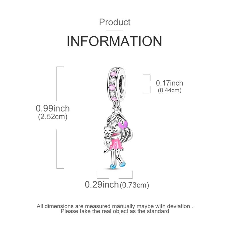 Authentic Charm Bead Charms Copper Cute Little Girl With Cat Bead Charms Compatible With Charm Bead Charms Plata Bracelets Ideal For Women Women Jewel