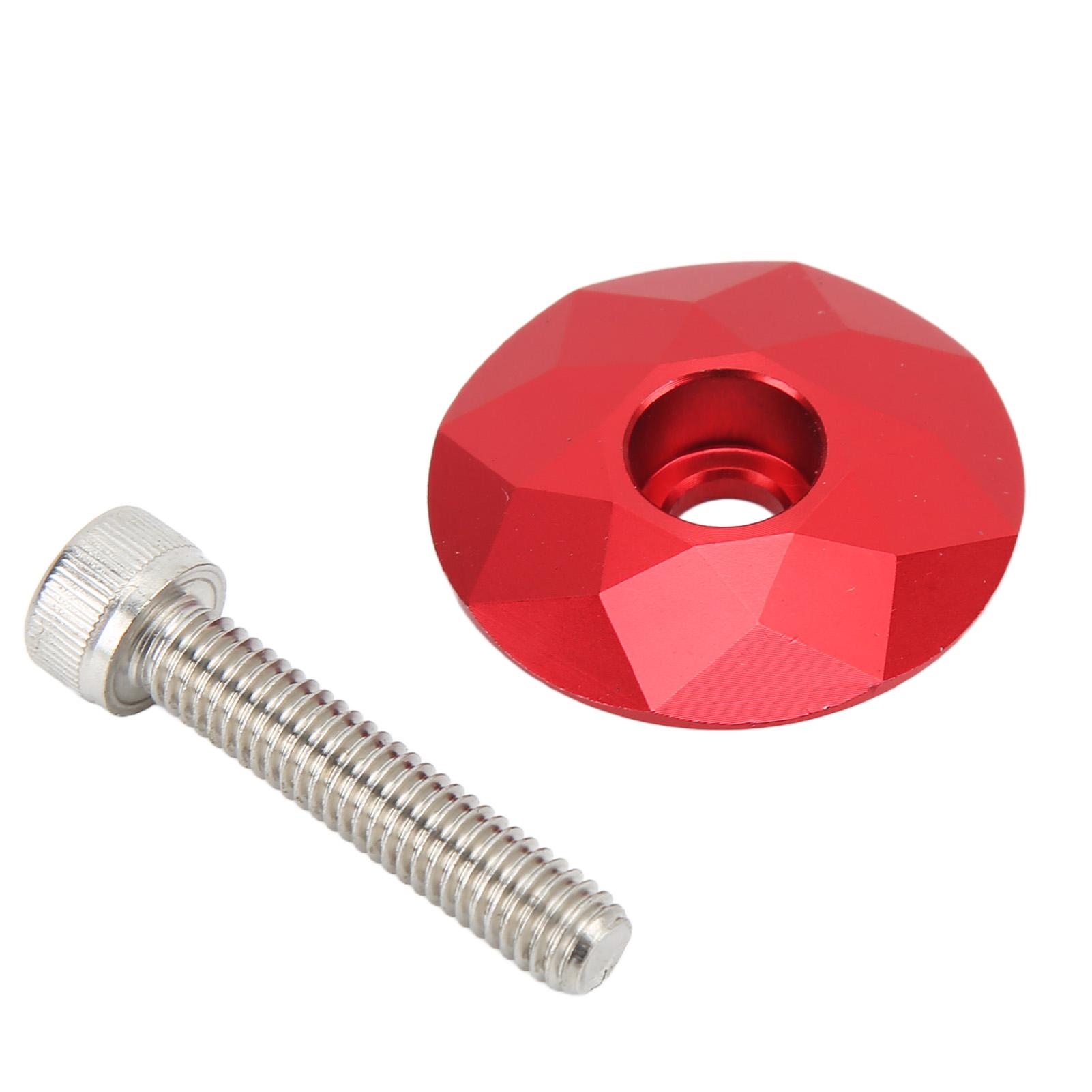 

CANSUCC Aluminum Alloy Bike Stem Top Cover Pressure Resistant Bike Headset Top Cover with Screw for Cycling Red красный