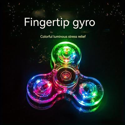 Spinner cu lumină LED luminoasă de cristal Spinner de mână superior, jucărie EDC care strălucește în întuneric, giroscop cinetic pentru copii, ca Halloween, cadou de Crăciun