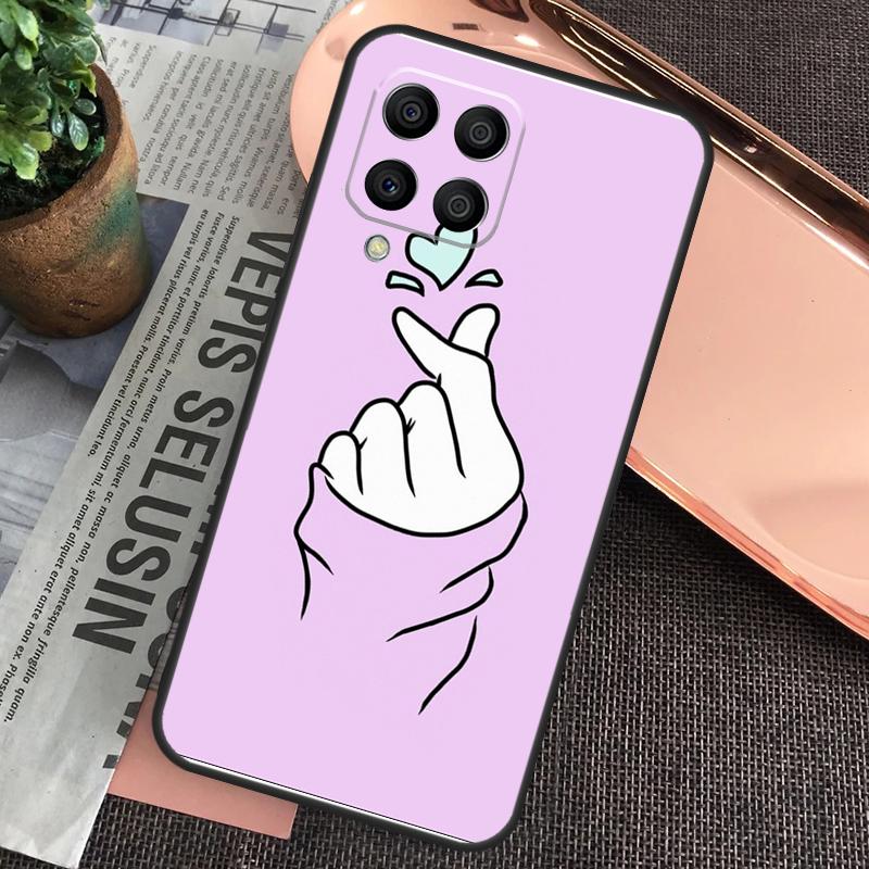 Korean Finger Heart Love Case For Samsung Galaxy M32 M31 M12 M52 M13 M33 M53 M11 M51 M15 M55 M14 M34 M54 M20 M30s
