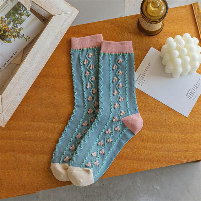 Neue Damen Socken Koreanischer Stil Blume Trend Lässig Baumwolle Mädchen Rüschen Niedlich Süß Atmungsaktiv Kawaii Crew