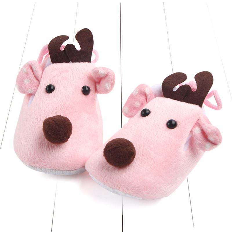 First Walkers Babyschuhe, Hirschmuster, rund, zum Hineinschlüpfen, weiche Hausschuhe, flache Weihnachtsgeschenk-Schuhe