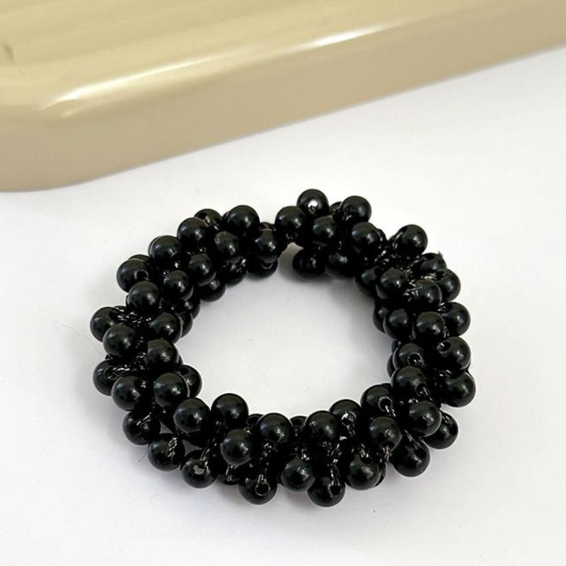 Koreanische einfache Perle elastische Haarbänder Frauen elegante Haar Seil Krawatten Mädchen Kopfbedeckungen Haar-Accessoires