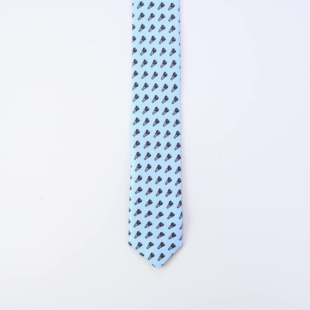 Dunhill Light Blue 8cm Made In Italy Men's Tie, Wide, 100% Silk, Lock, 22FPTP1X9450, [Product Code 22FPTP1X9450]