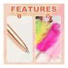 PATIKIL 1.0mm Feather Ballpoint Pens Wholesale, 2 Pcs Black Ink Vintage Plated Rod Quill Writing Pens for Office Wedding Guest Signatures, Style 1
