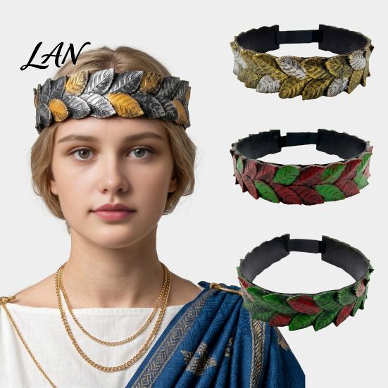 Festival Costume Hair Accessory Greek Laurel Leaf Headband, Medieval Roman Emperor Crown, Forest Elf Party Accessories God Circlet for Renaissance