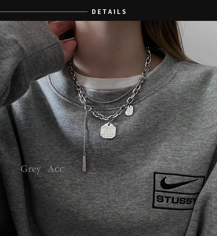 European & American Style Titanium Steel Hip Hop Pendant Necklace for Women & Men