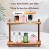 Rosewood Double-Layer Solid Wood Cosmetics Organizer Rack
